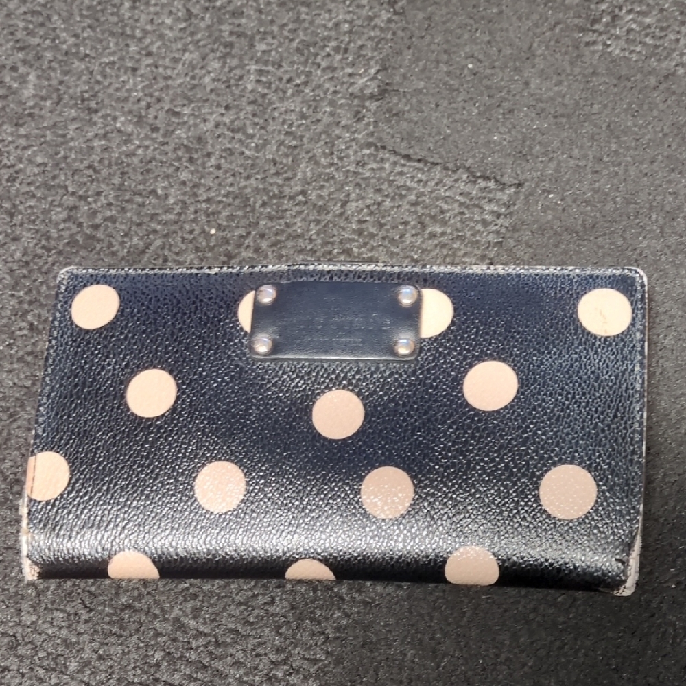 Kate Spade Black and Cream Polka Dot Wallet